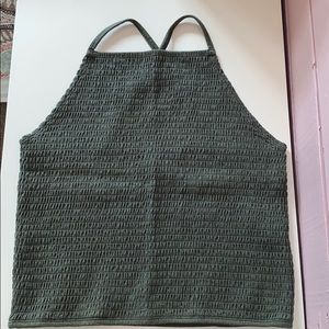 Smocked crop top that crosses in the back